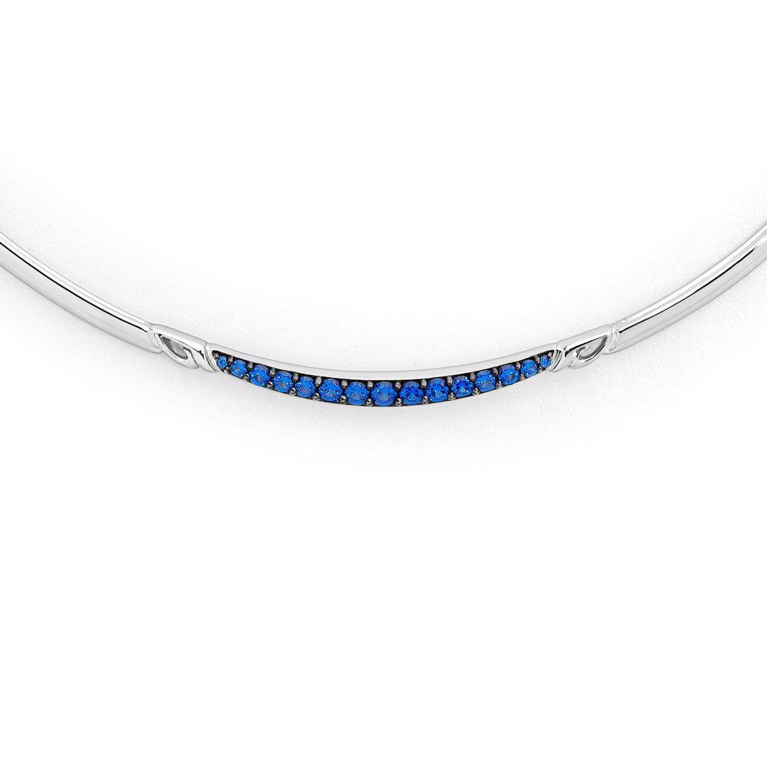 Crescent Pavé Choker - Sterling Silver + CZ Azure