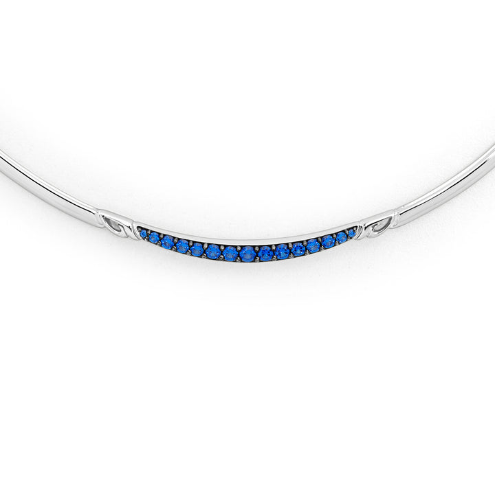 Crescent Pavé Choker - Sterling Silver + CZ Azure
