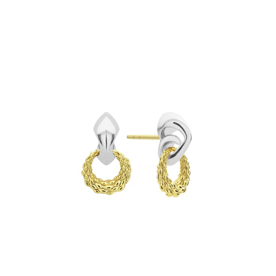 two tone drop earring