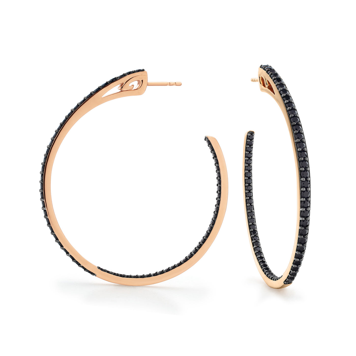 large rose gold pave hoop