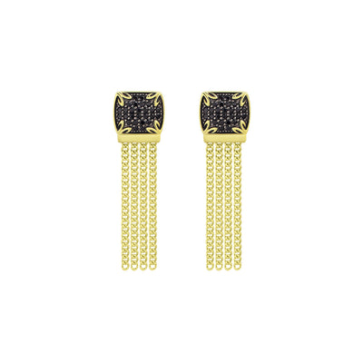 short pave chain earring