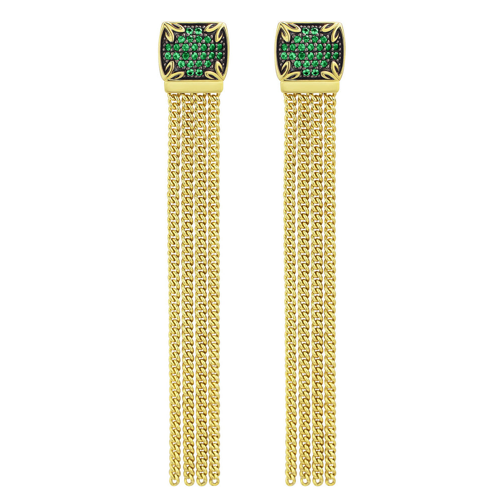 long green chain earring 