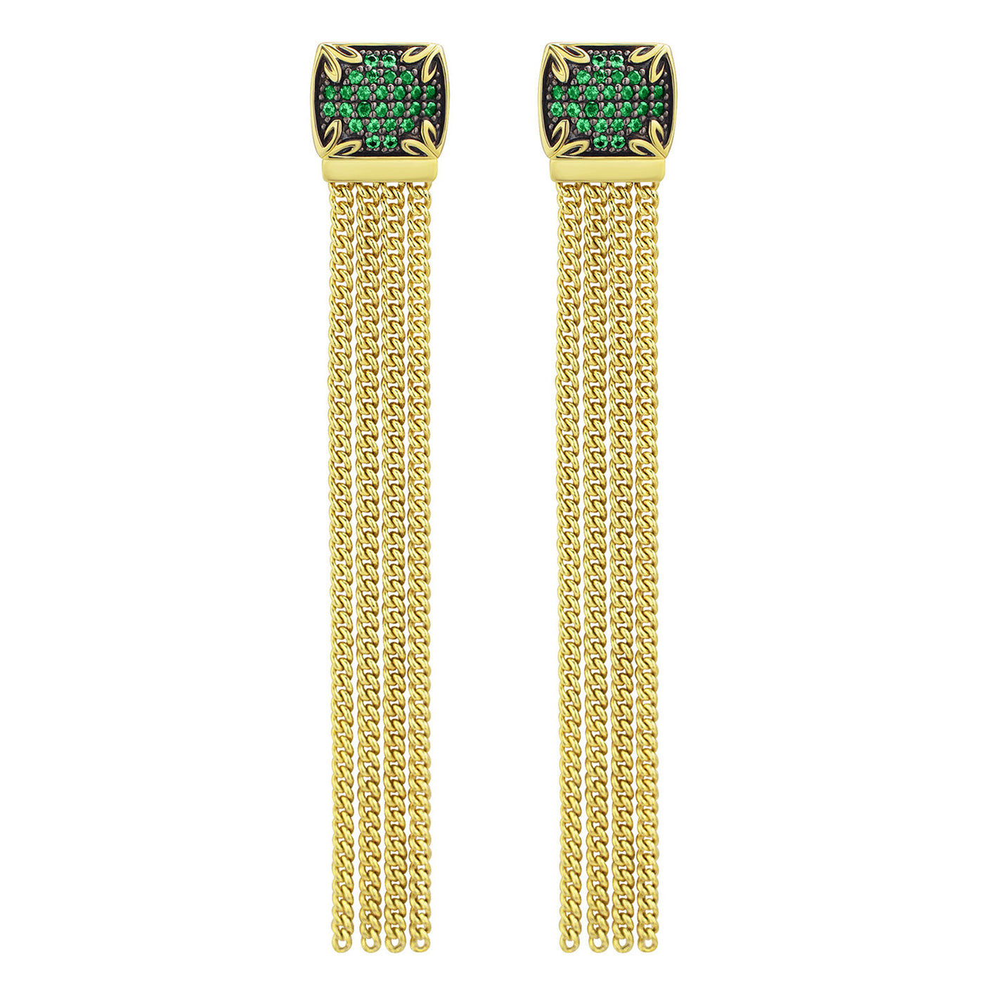 long green chain earring 