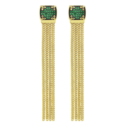 long green chain earring 