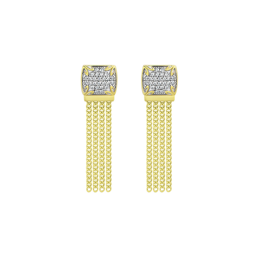 gold short pavé drop earring