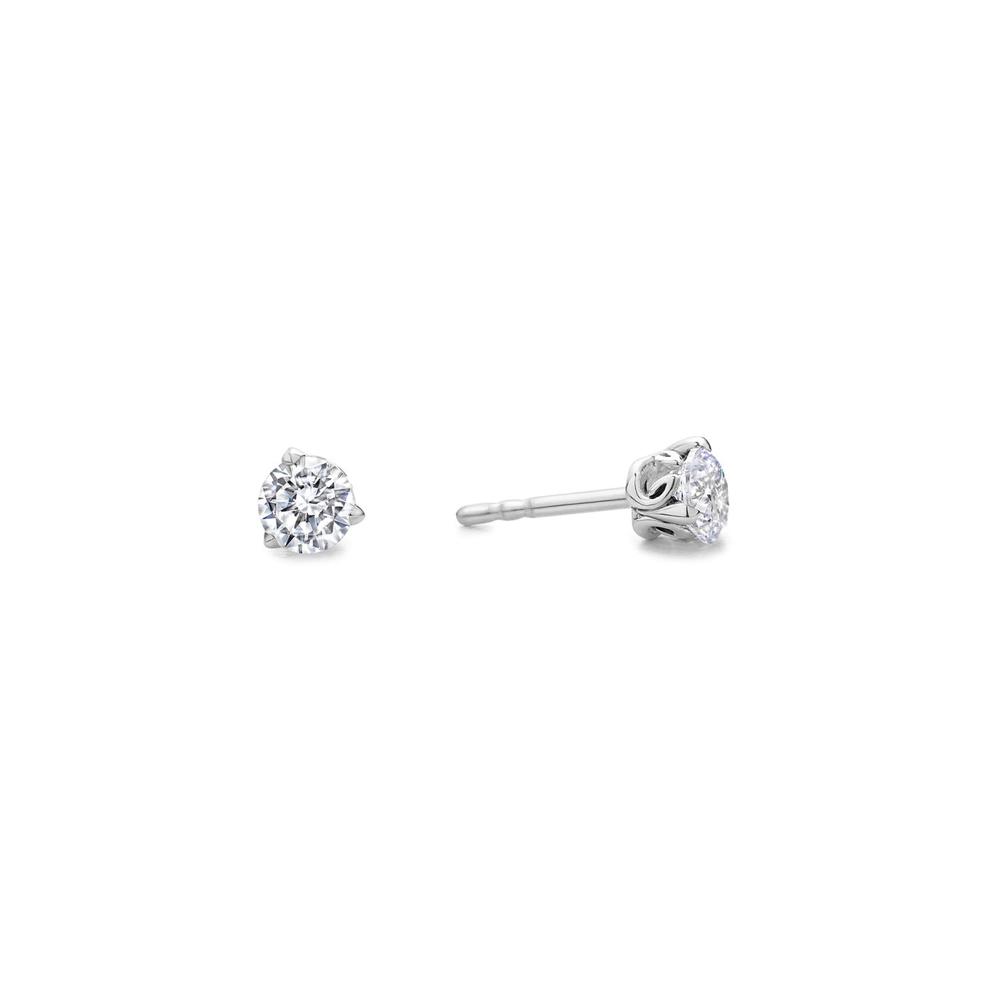 Promise Solitaire Stud 4.5mm - Sterling Silver + CZ Blanc