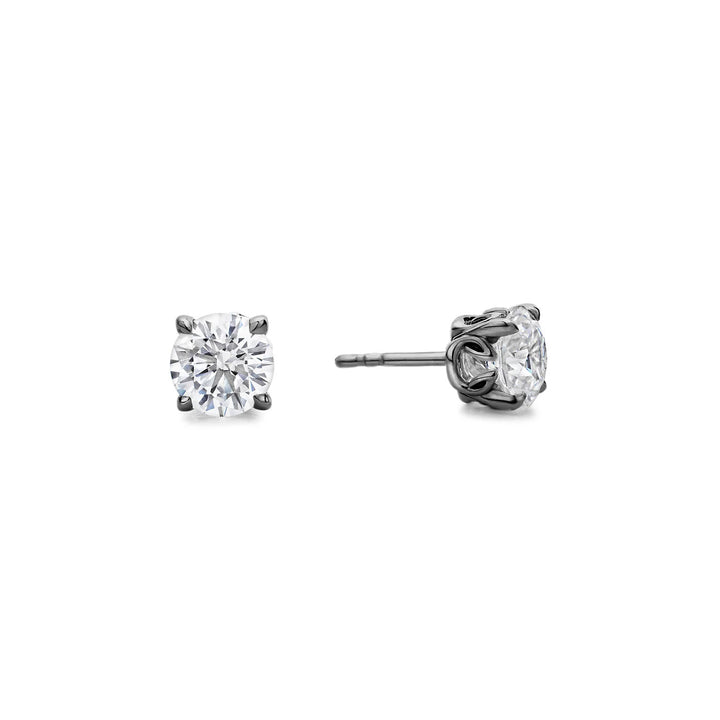 Promise Solitaire Stud 7mm - Black Ruthenium + CZ Blanc