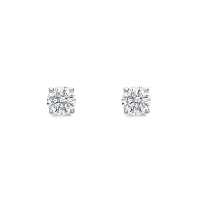 Promise Solitaire Stud 7mm - Sterling Silver + CZ Blanc
