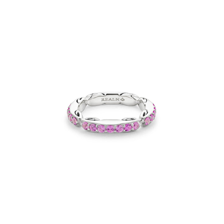Ever Pavé Stack Ring 3.25mm - Sterling Silver + CZ Rose