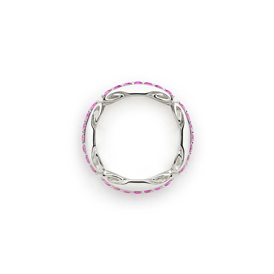 Ever Pavé Stack Ring 3.25mm - Sterling Silver + CZ Rose