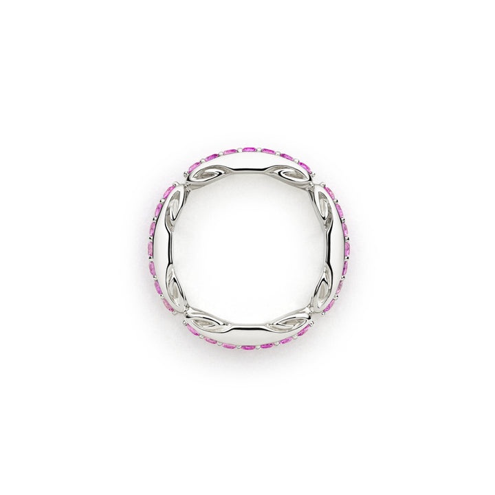 Ever Pavé Stack Ring 3.25mm - Sterling Silver + CZ Rose