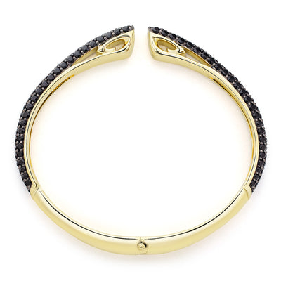 gold black pave cuff