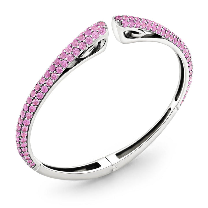Spirit Pavé Cuff 5mm - Sterling Silver + CZ Rose