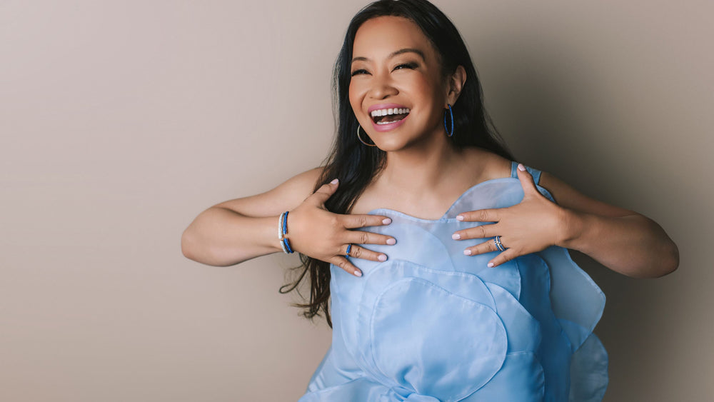 blue and white pavé cuff