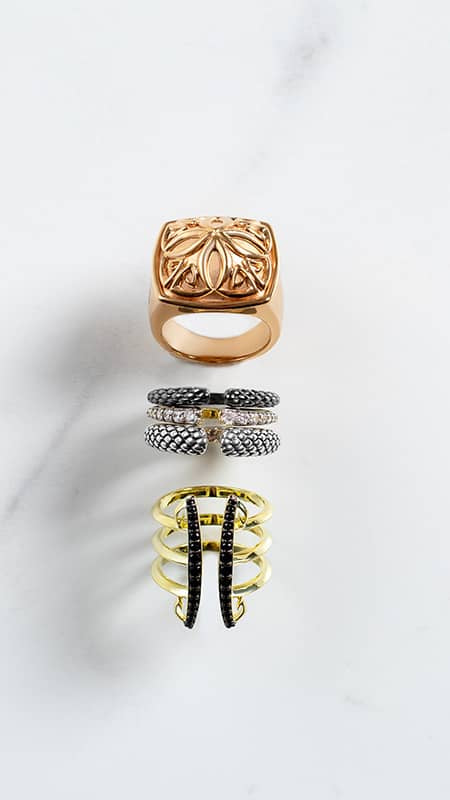 RINGS from classic to cool from REALM Fine + Fashion Jewelry 5 rings