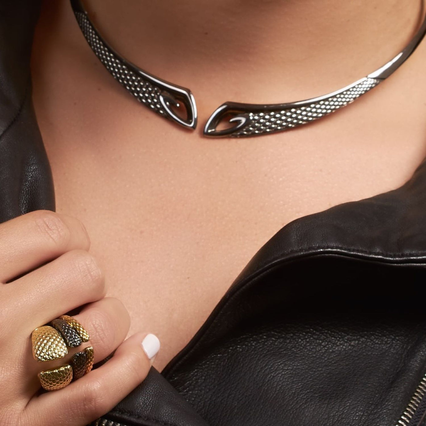 Python Collar - Black Ruthenium Vermeil