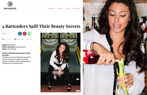 Refinery29 features bartender Sahar Baddar wearing REALM Fine + Fashion Jewelry