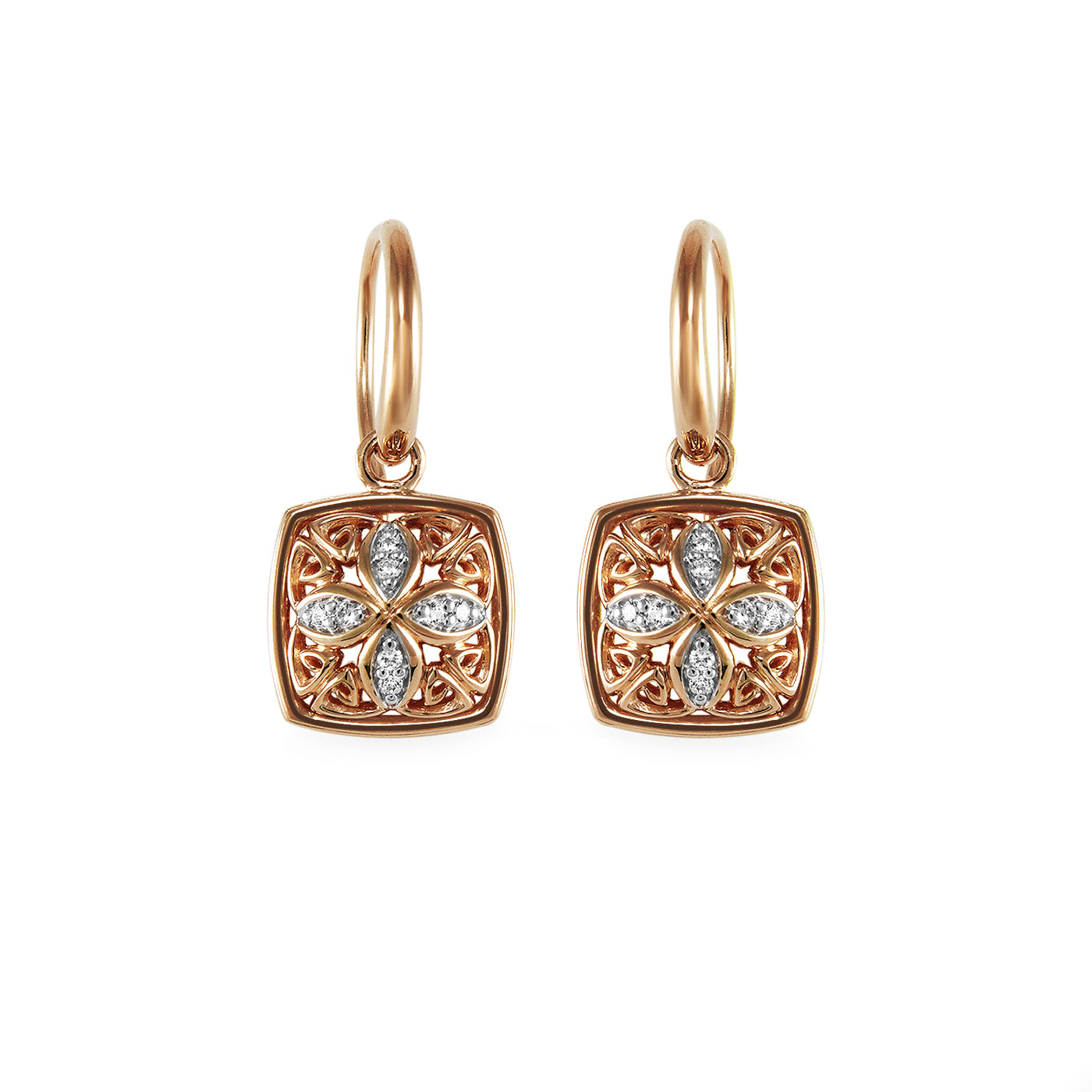 rose gold drop earrings