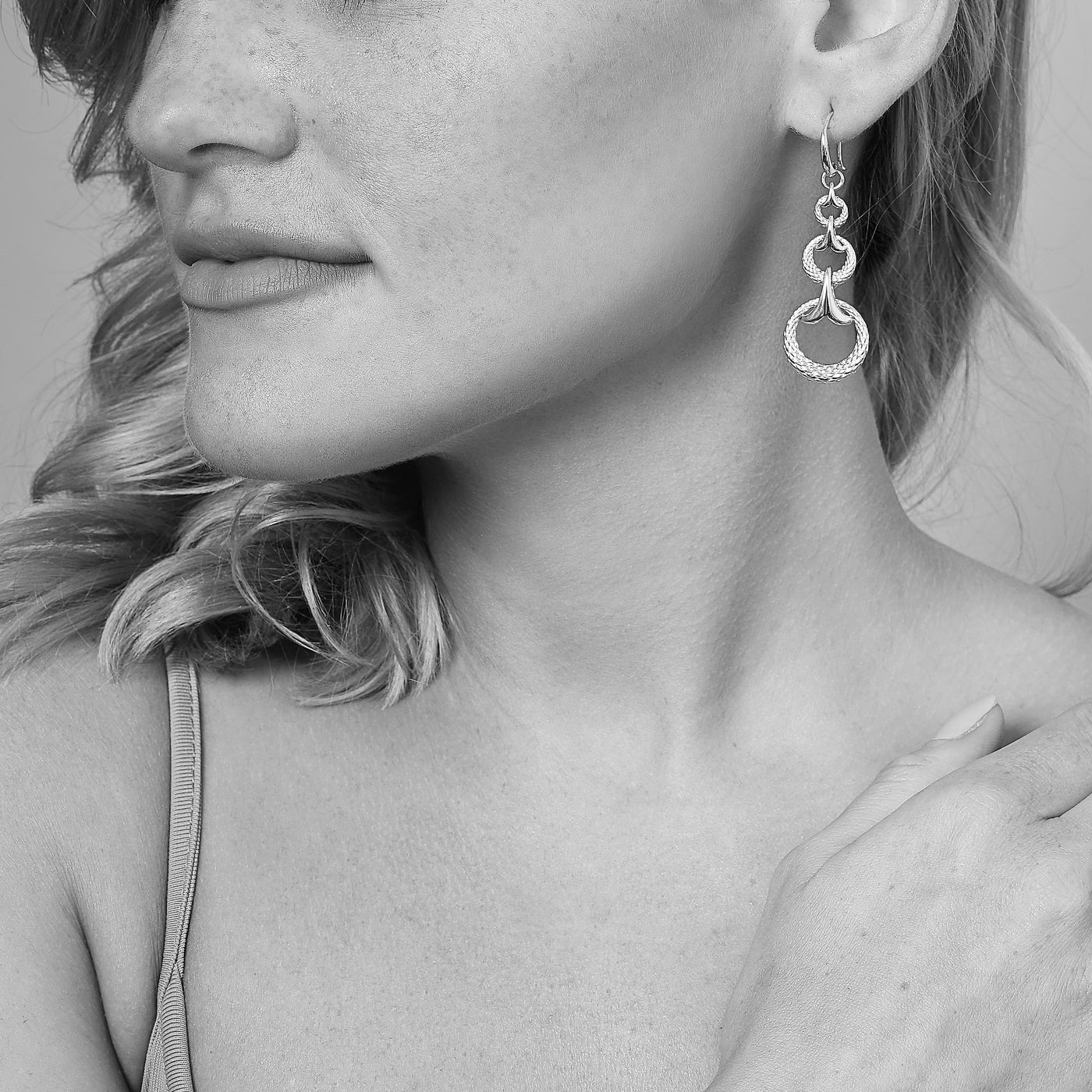 silver statement earring