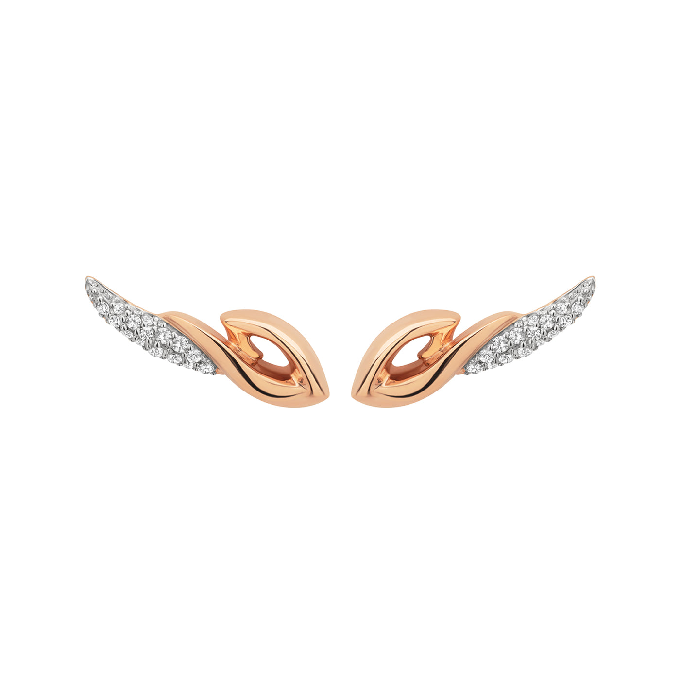 Promise Pavé Contour Earring - 18K Rose Gold Vermeil + CZ Blanc