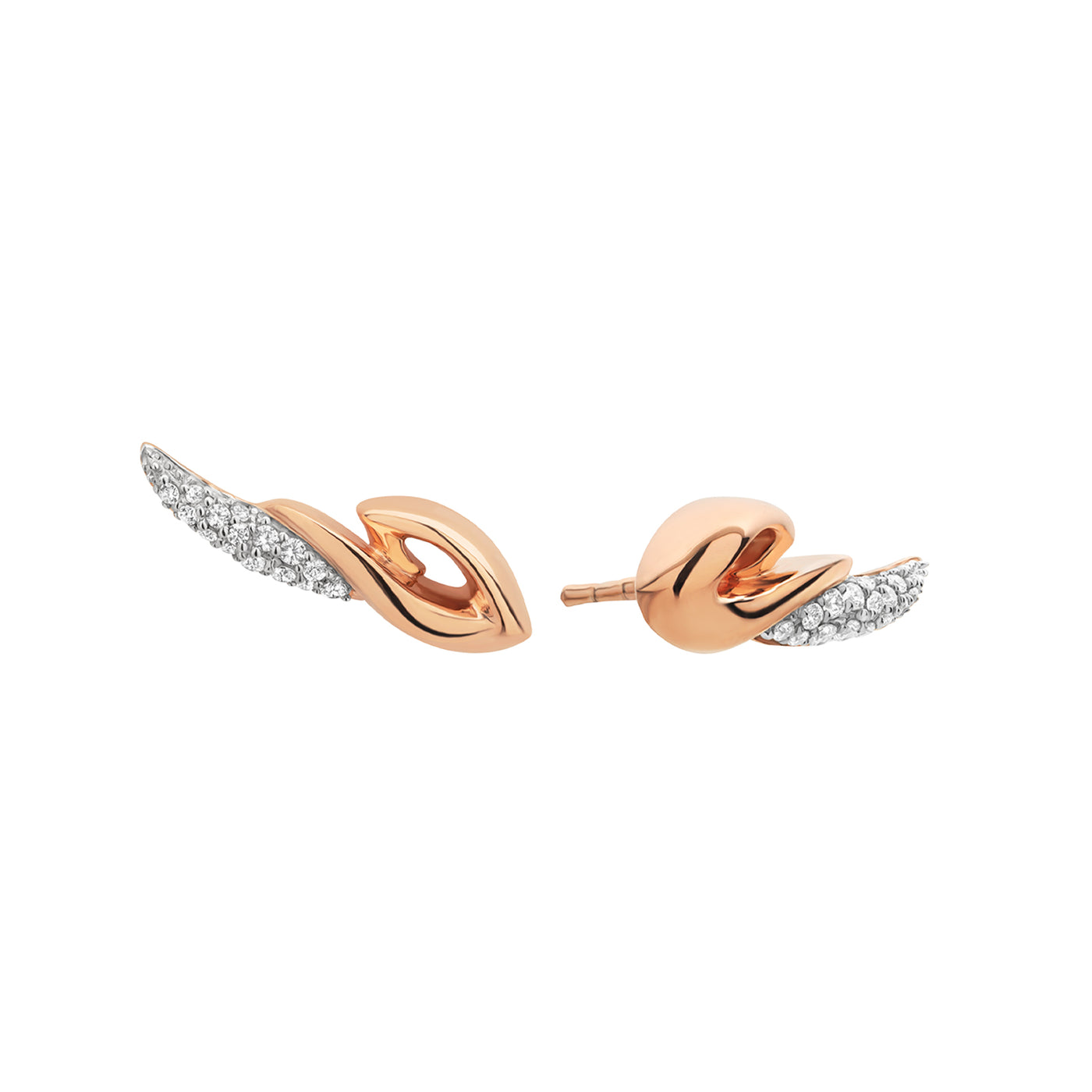 Promise Pavé Contour Earring - 18K Rose Gold Vermeil + CZ Blanc