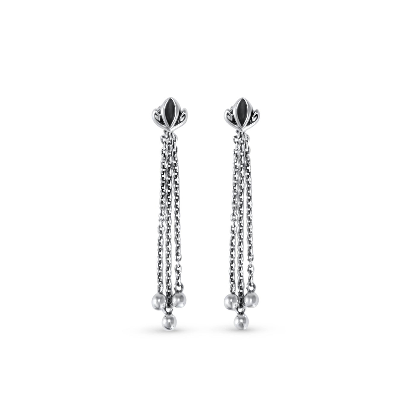 silver tassel earring
