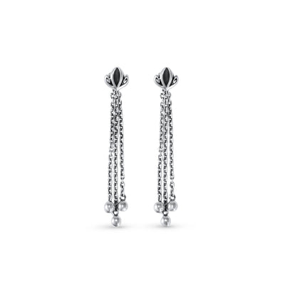 silver tassel earring