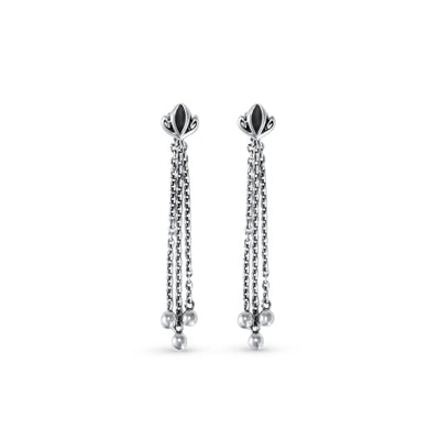 silver tassel earring