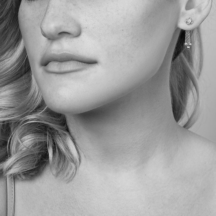 Dual Tassel Earring Short - Black Ruthenium Vermeil