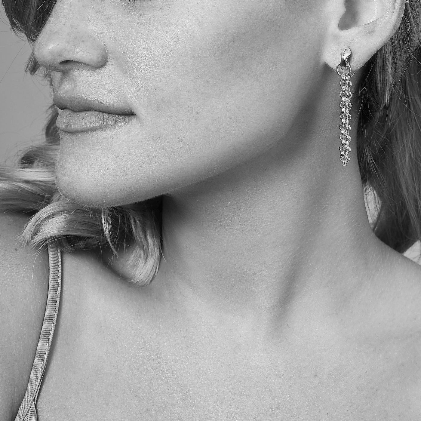 silver chain earrings