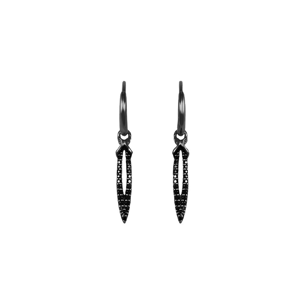 black ruthenium drop earrings