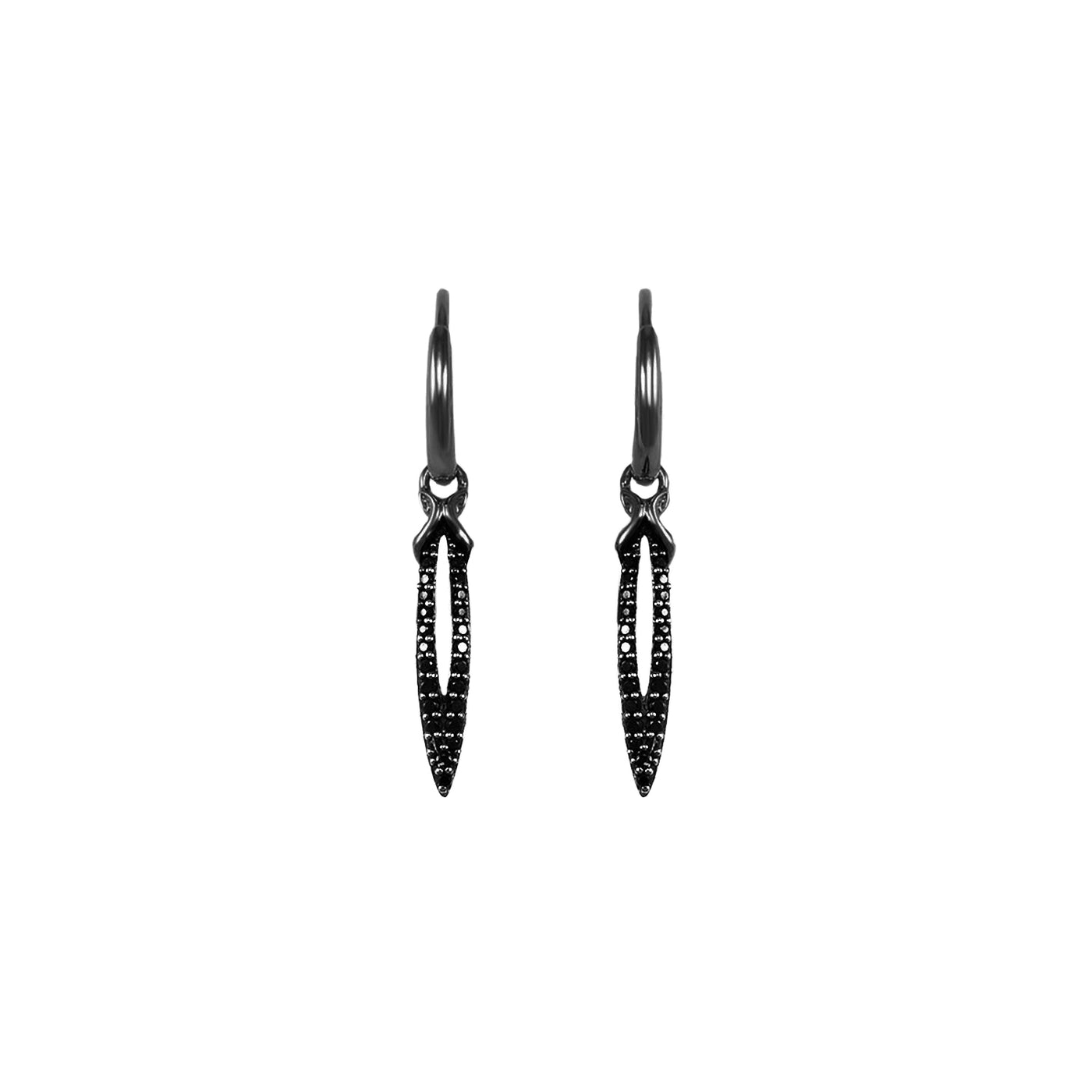 black ruthenium drop earrings