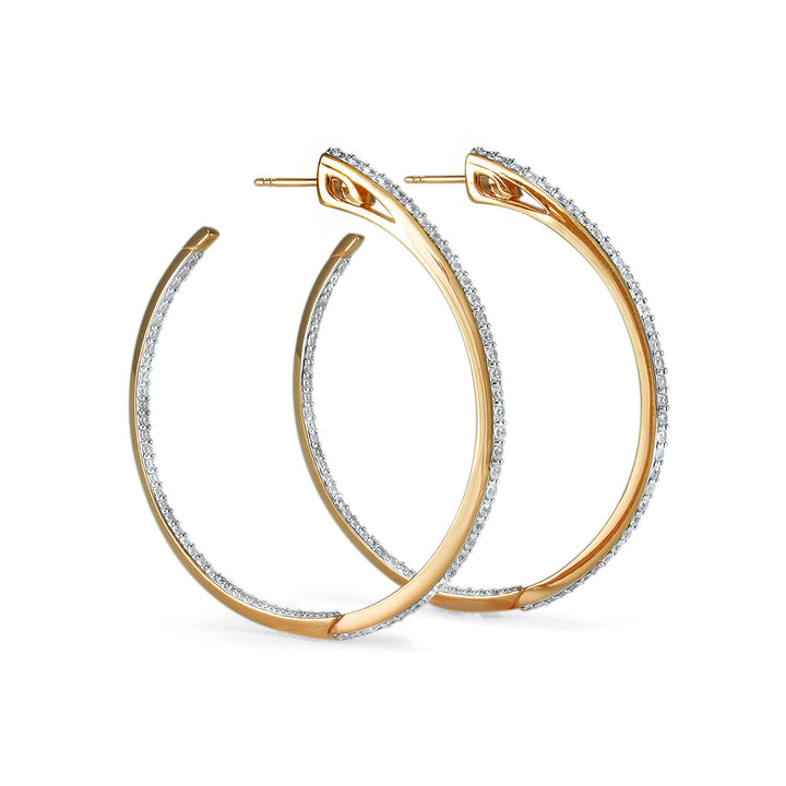 rose gold pave hoop earrings 
