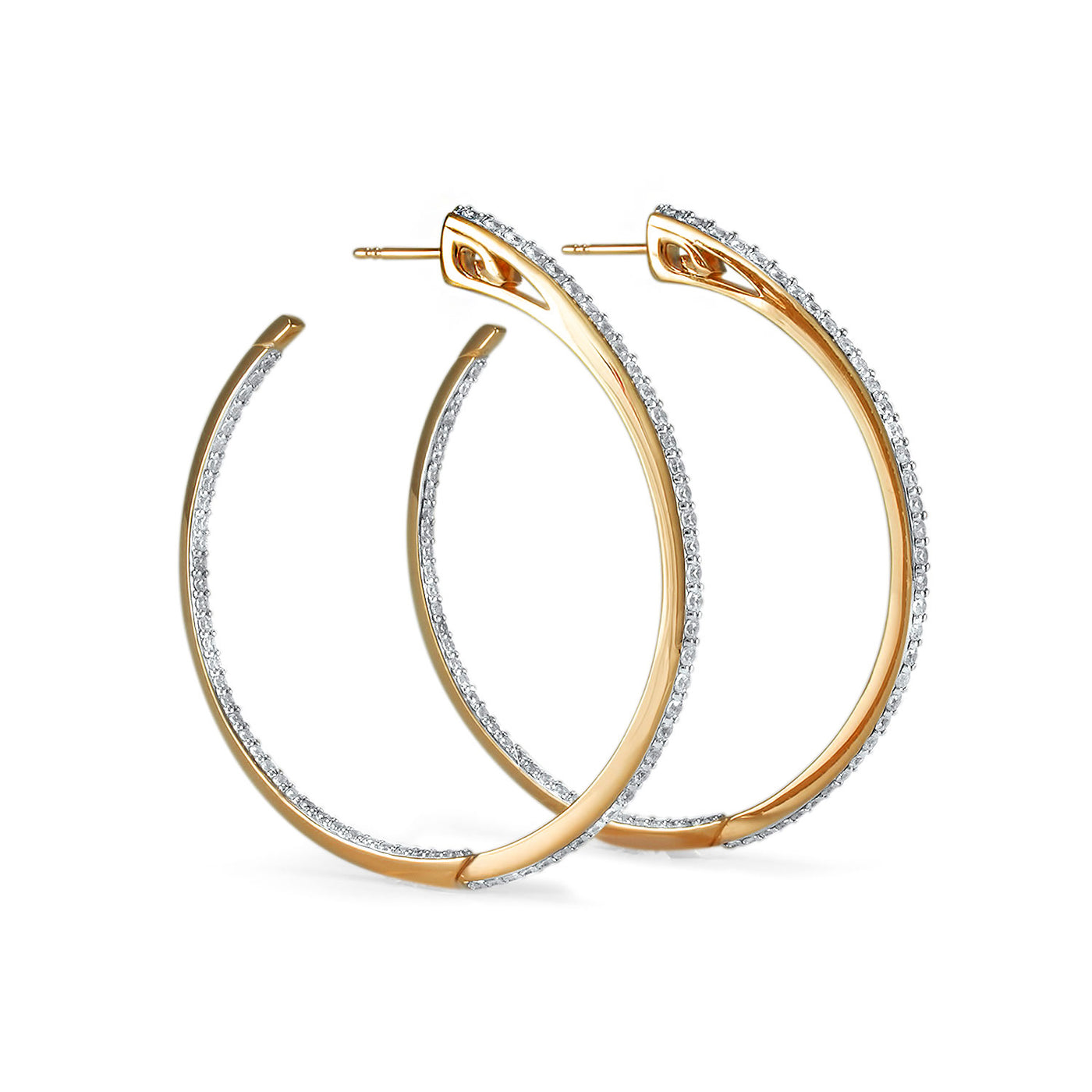 rose gold pave hoop earrings 