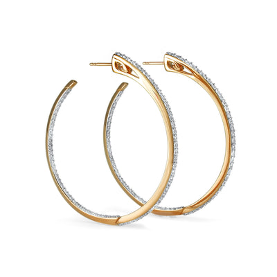 rose gold pave hoop earrings 