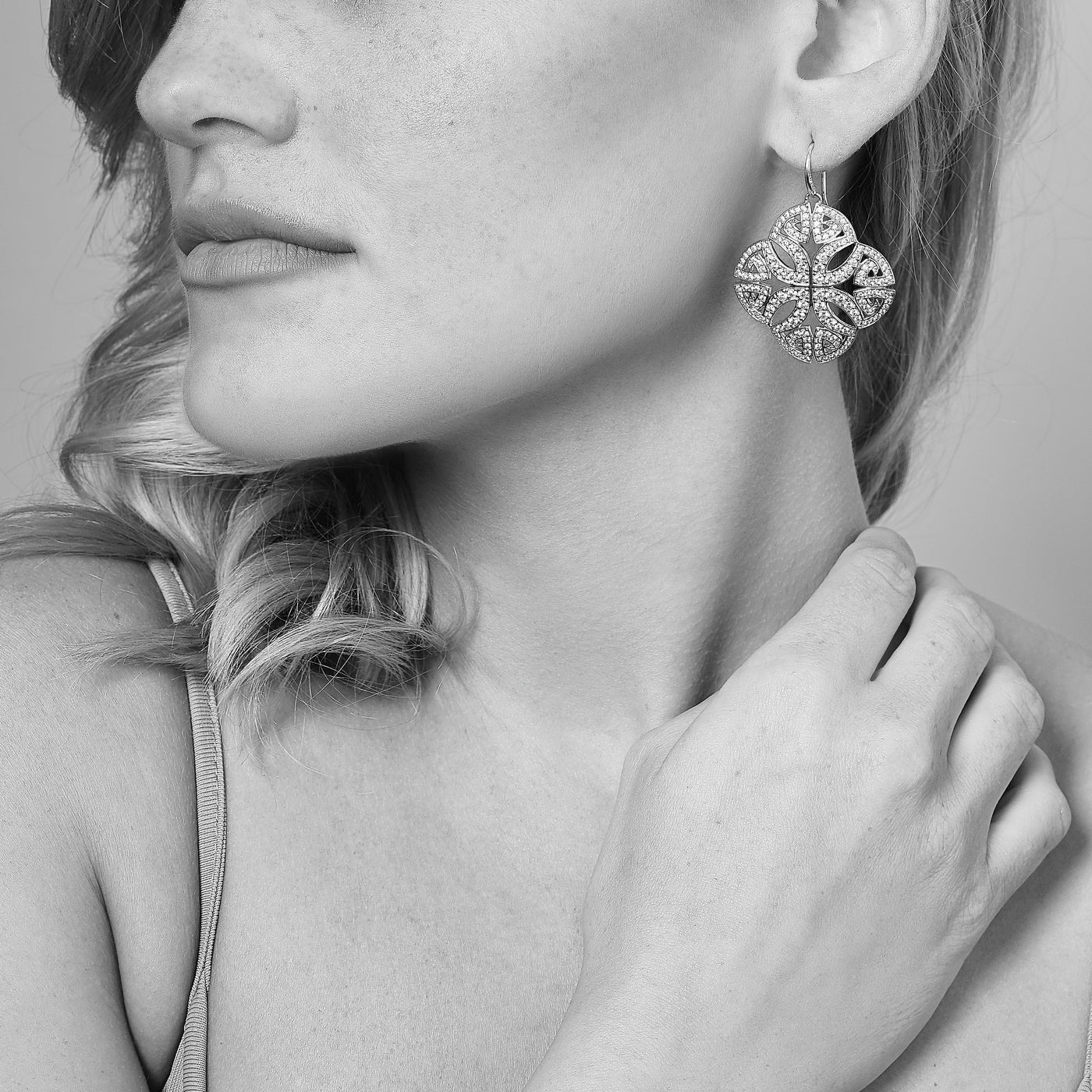 Soirée Pavé Earring - 18K Rose Gold Vermeil + CZ Blanc