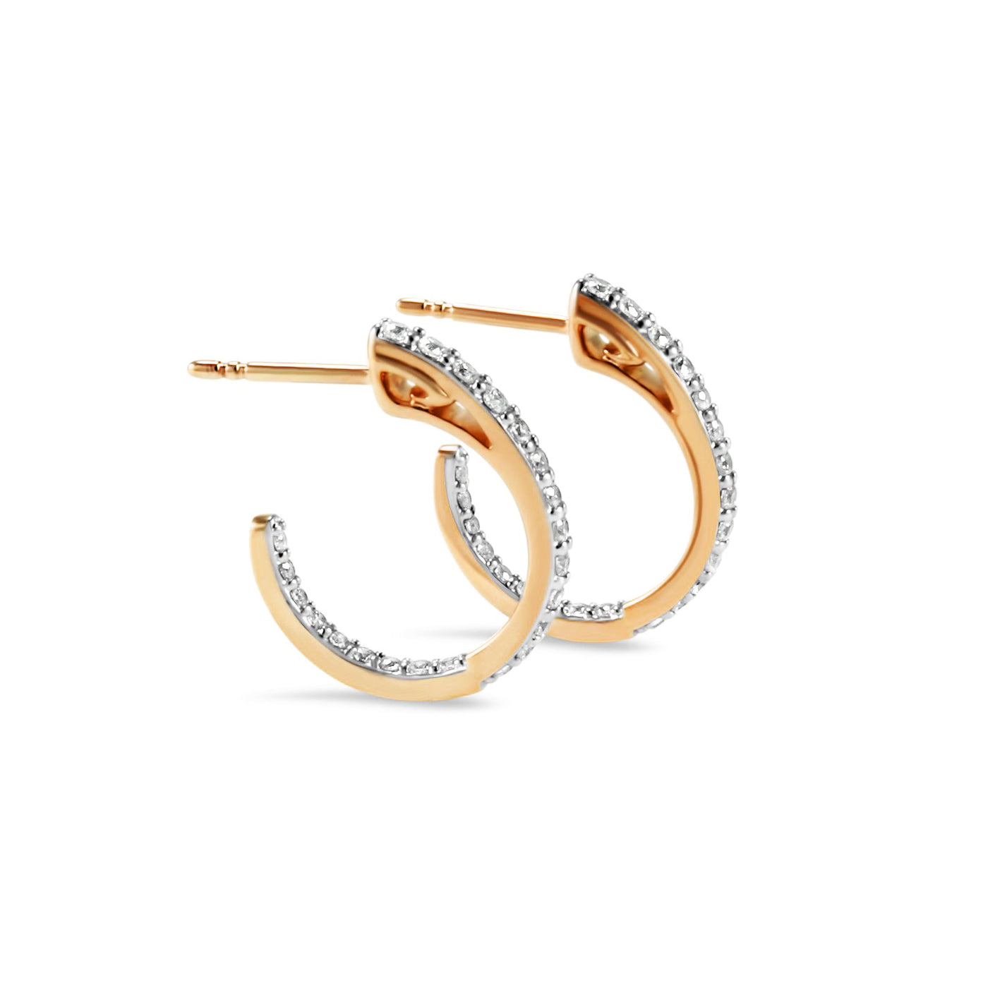 rose gold pave hoops