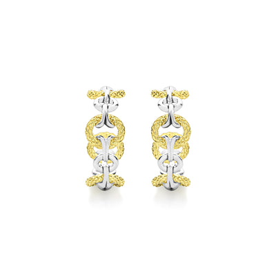 two tone hoop earrings