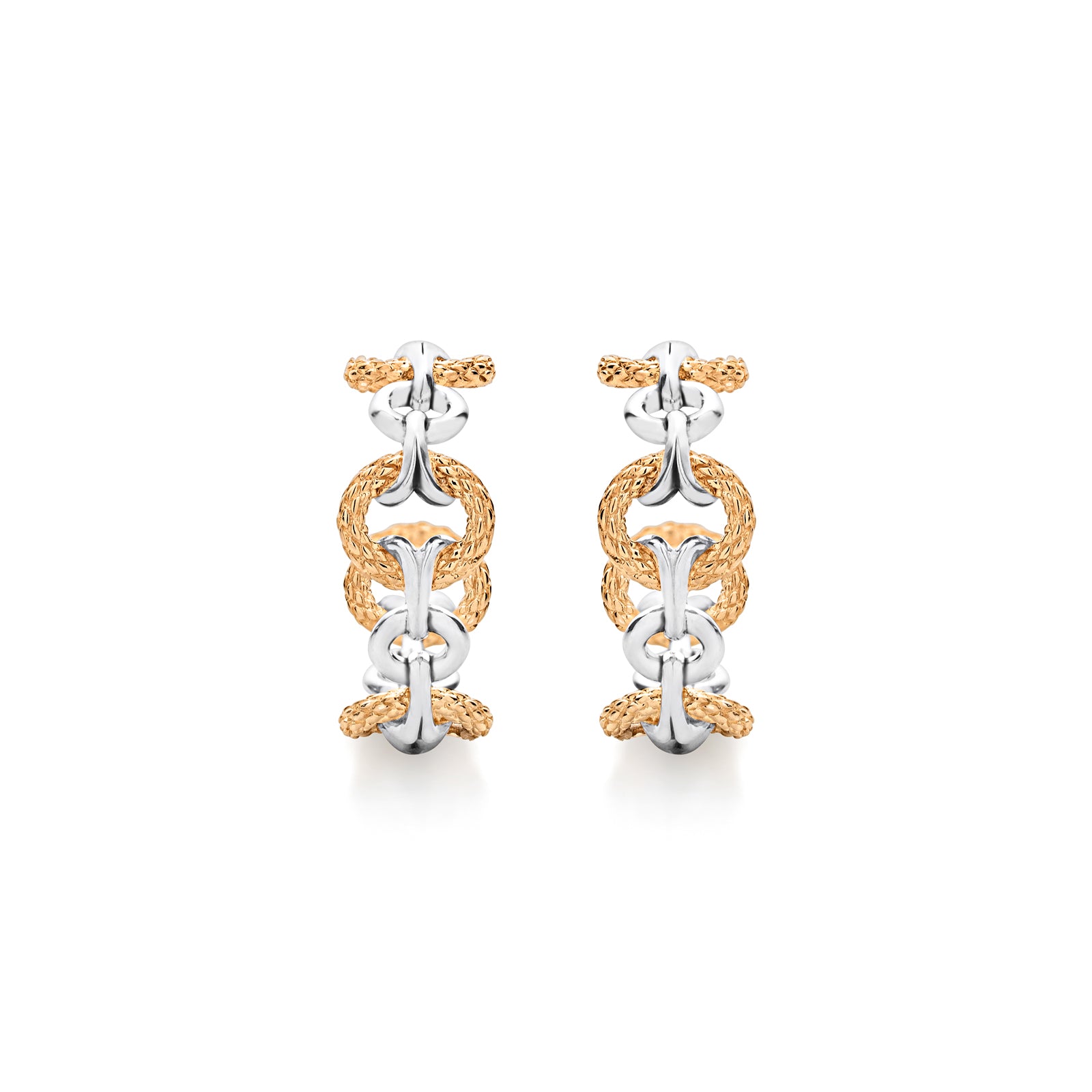 18K Rose Gold Vermeil Hoop Earring - Two Tone Hoop Earrings