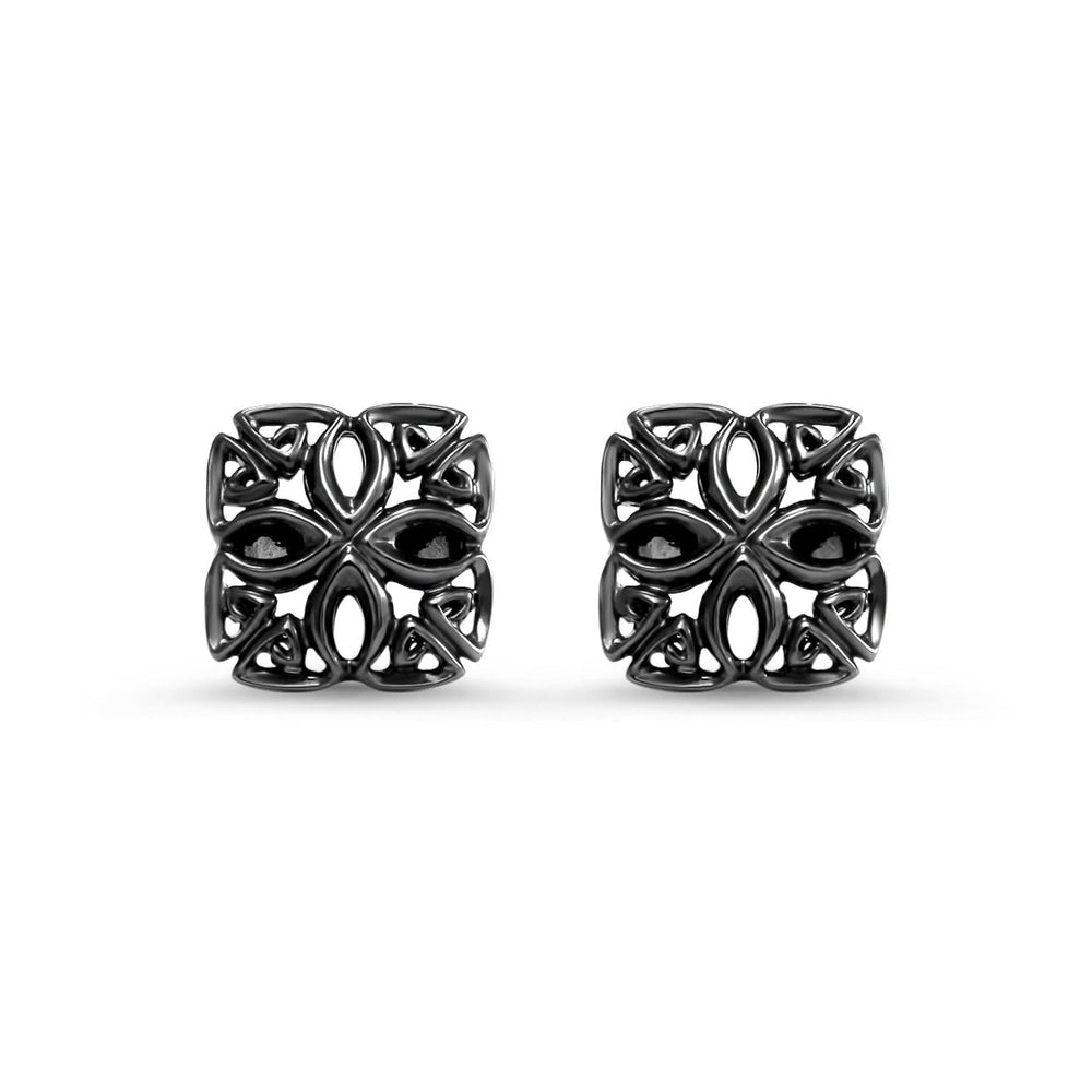 black ruthenium stud earring