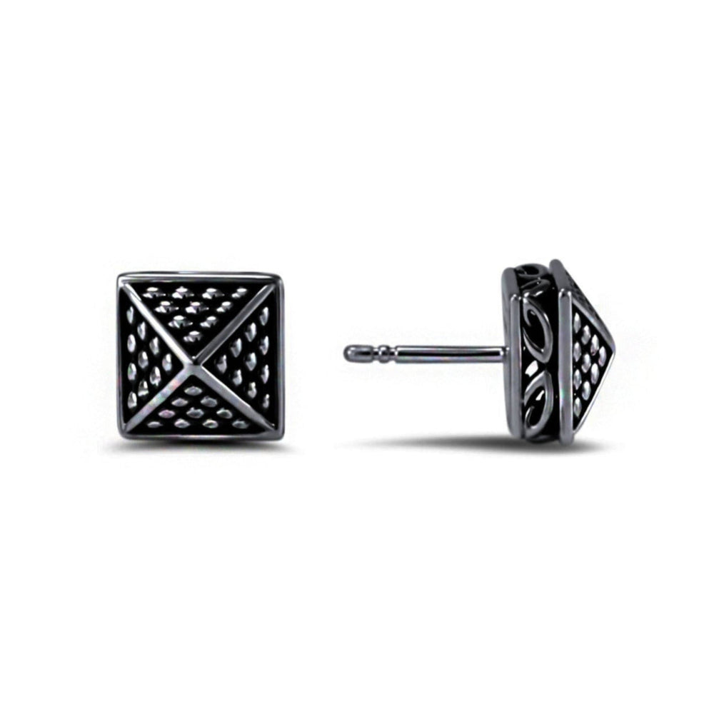 black ruthenium stud earrings
