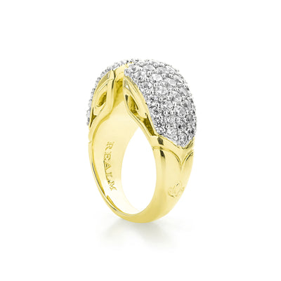 gold pave stack ring