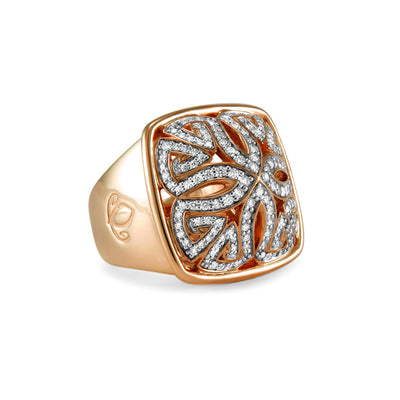 Empress Pavé Ring Large - 18K Rose Gold Vermeil + CZ Blanc