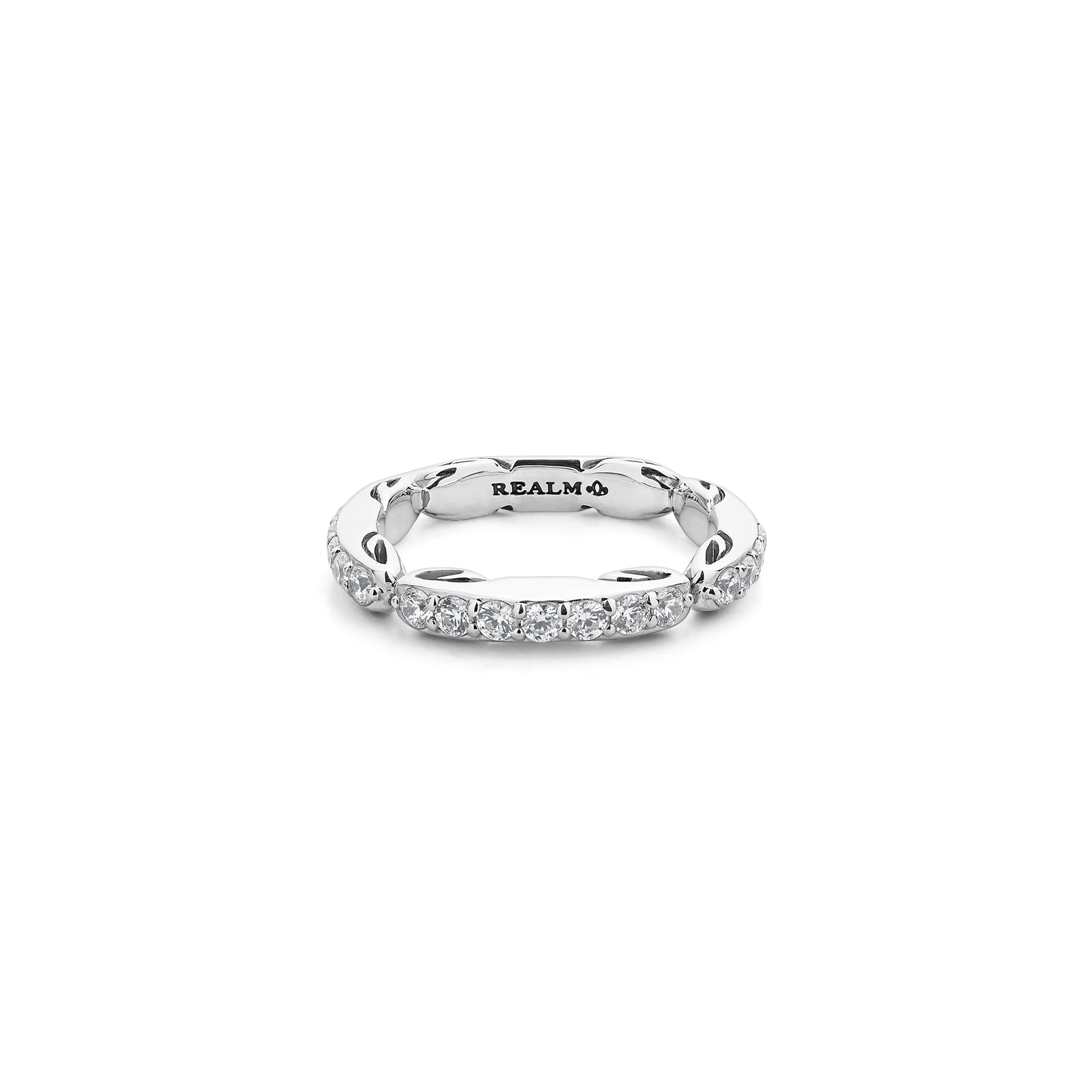 Cubic Zirconia Pavé Stacking Ring | Sterling Silver Stacking Ring ...