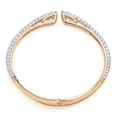 Spirit Pavé Cuff 5mm - 18K Rose Gold Vermeil + CZ Blanc