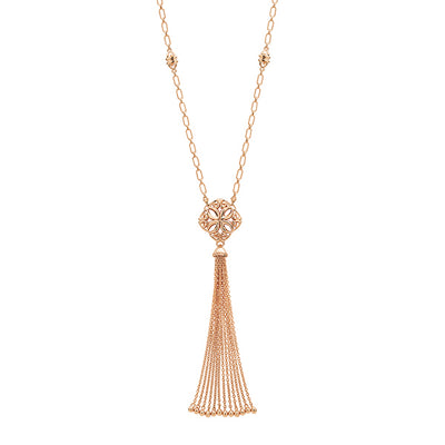 rose gold tassel necklace