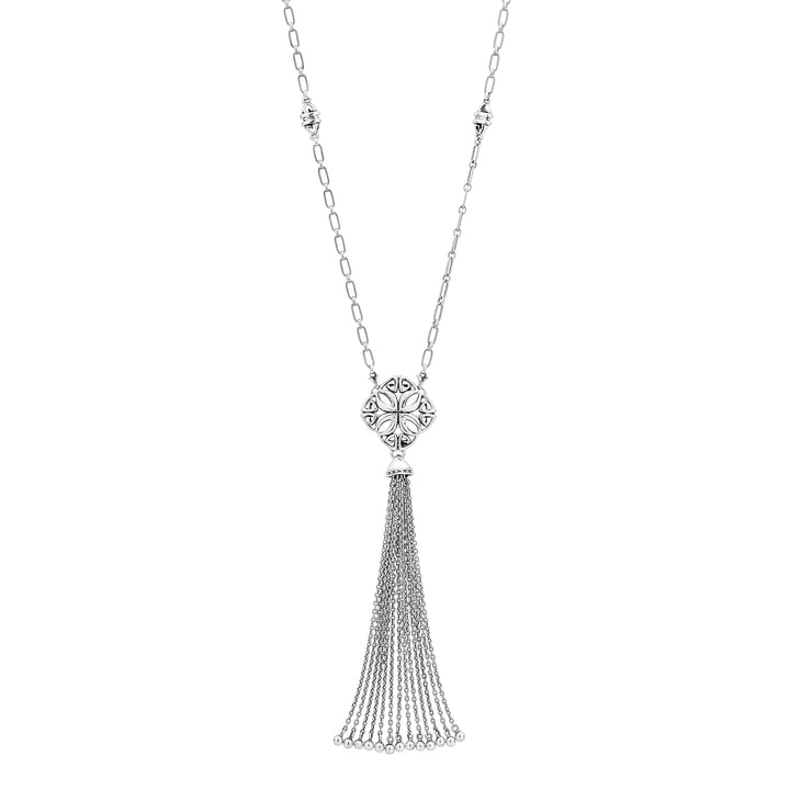 silver tassel necklace