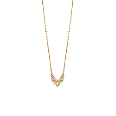 V Pavé Pendant - 18K Rose Gold Vermeil + CZ Blanc