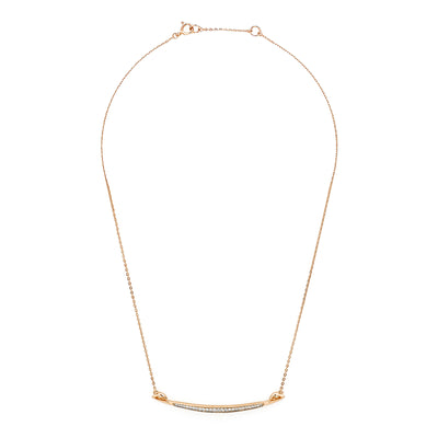 Crescent Pavé Necklace Large - 18K Rose Gold Vermeil + CZ Blanc