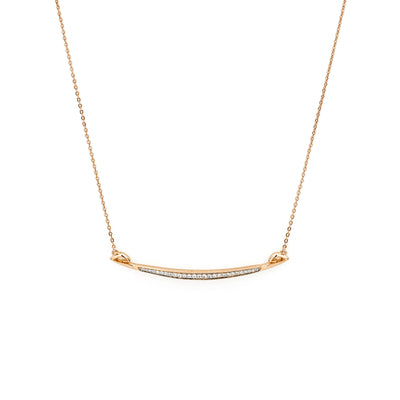 Crescent Pavé Necklace Large - 18K Rose Gold Vermeil + CZ Blanc